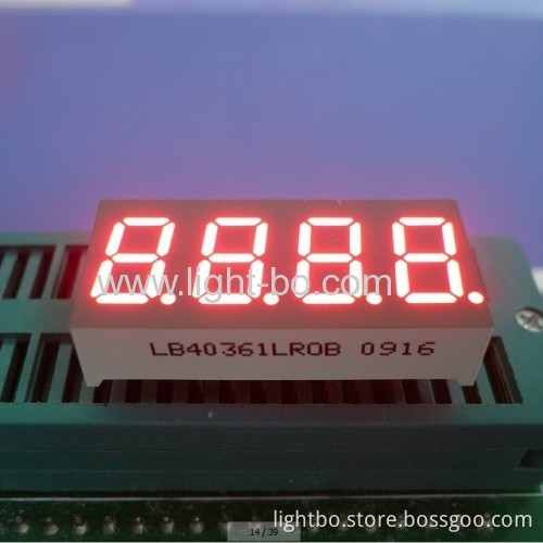 Super Red Cathode 4-digit 0.36" 7-segment Led Display For Temperature Indicator
